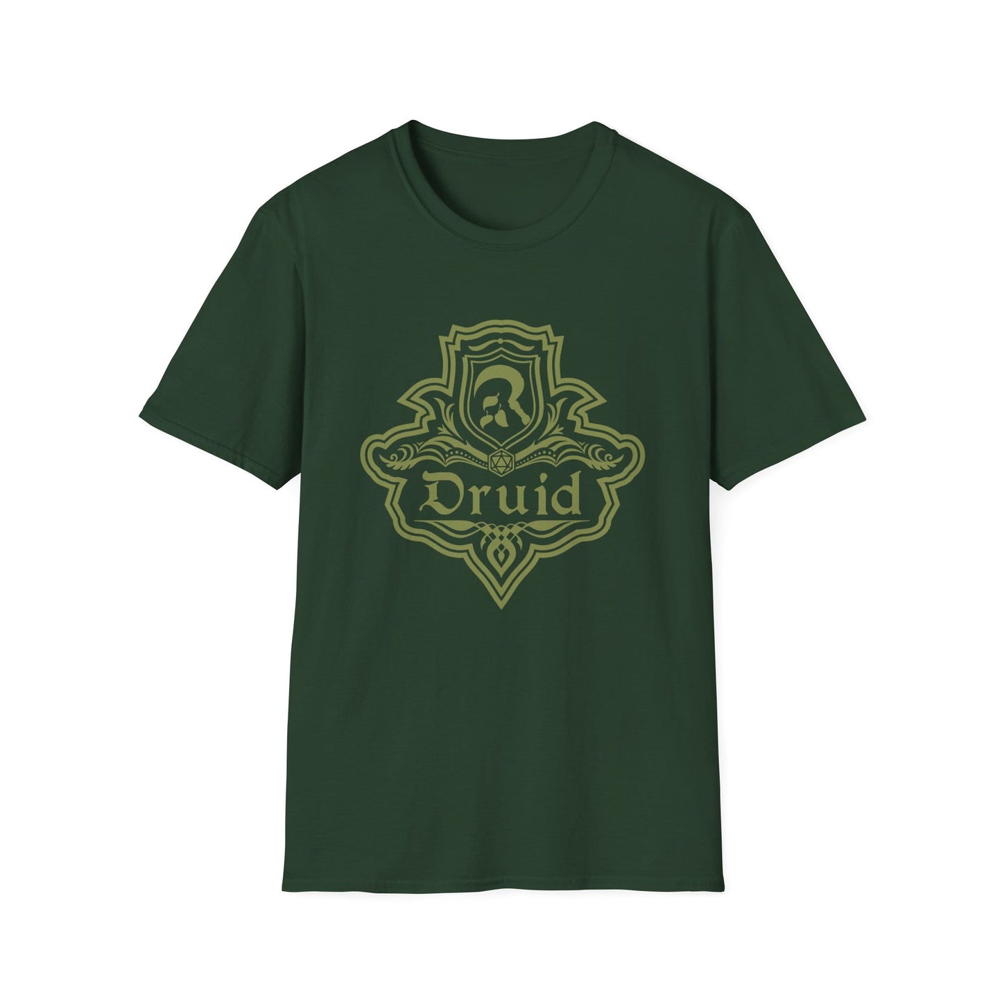 Printify T-Shirt Forest Green / S DnD Druid Class Emblem T-Shirt - Dungeons & Dragons Druid Tee