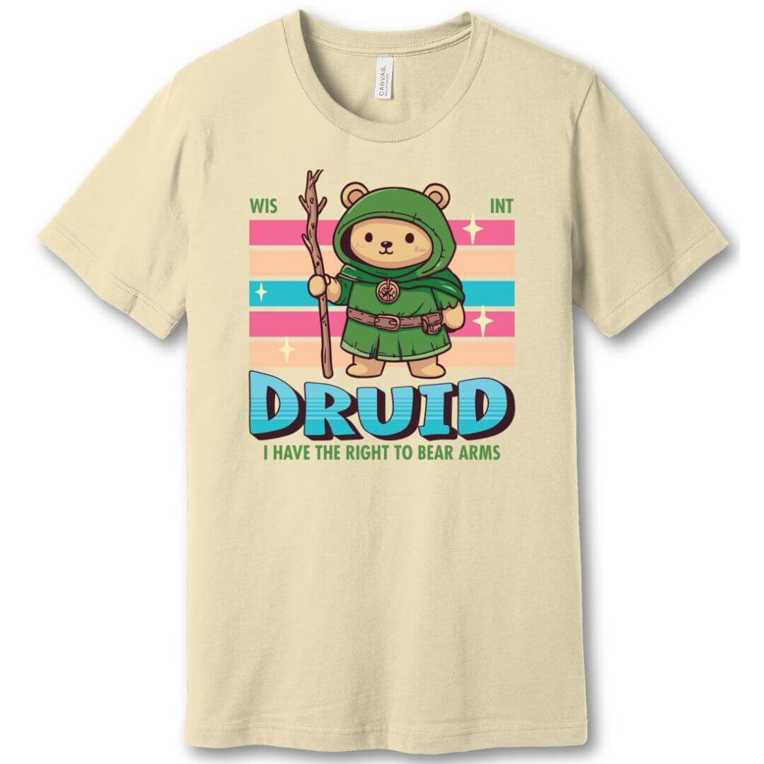 Printify T-Shirt Natural / S DnD Druid Shirt - D&D Kawaii Class T-shirt