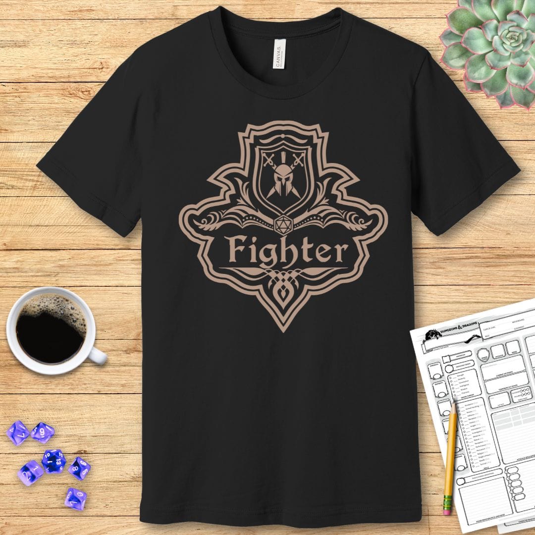 Printify T-Shirt DnD Fighter Class Emblem T-Shirt