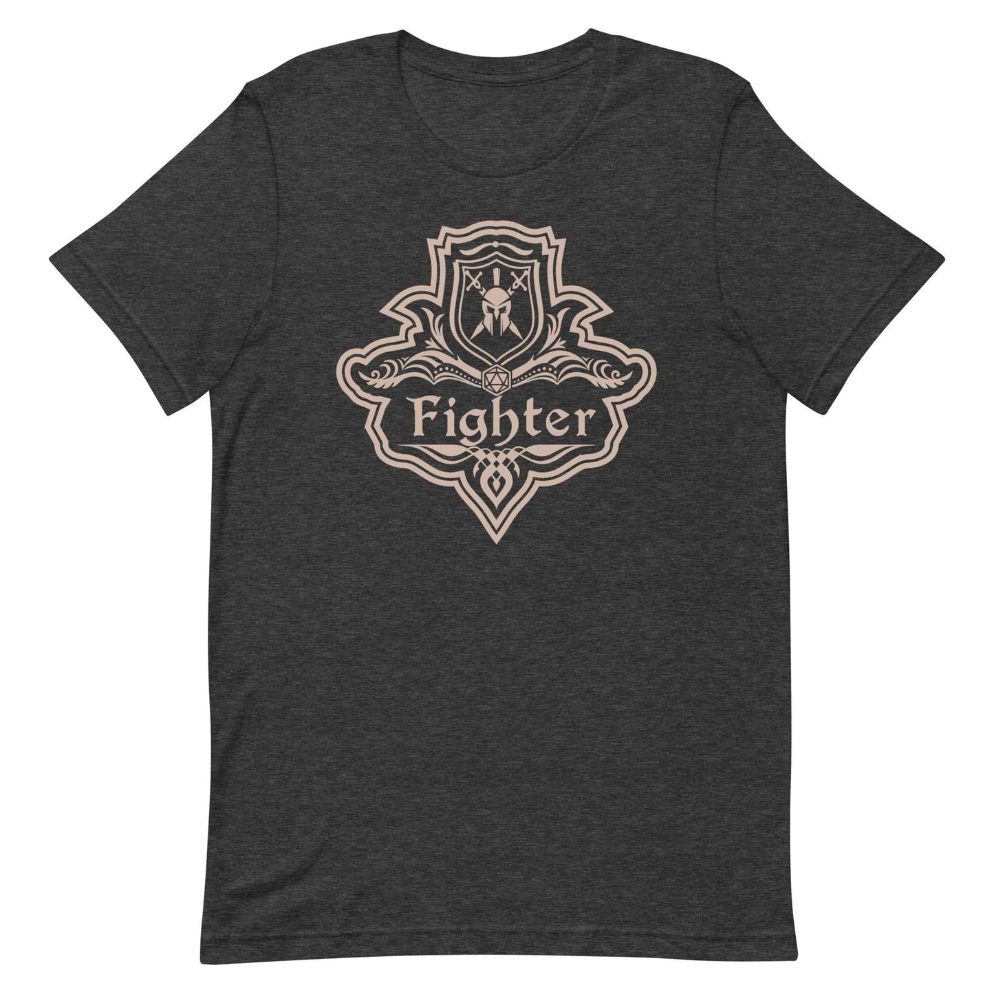 Printify T-Shirt Dark Grey Heather / S DnD Fighter Class Emblem T-Shirt