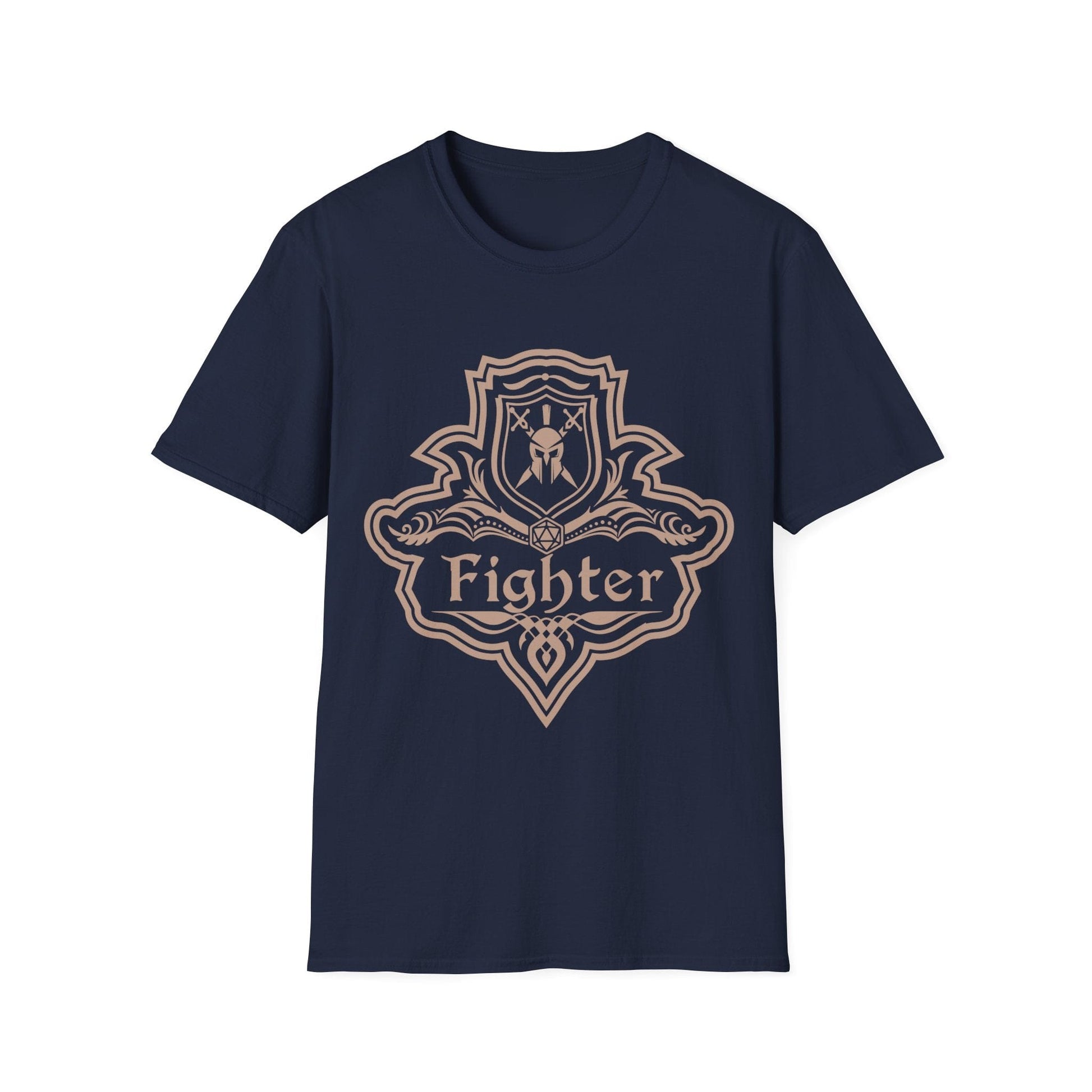 Printify T-Shirt Navy / S DnD Fighter Class Emblem T-Shirt