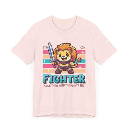 Printify T-Shirt Soft Pink / S DnD Fighter Shirt - D&D Kawaii Class T-shirt