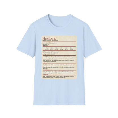 Printify T-Shirt Light Blue / S DnD Husband Stat Block T-Shirt