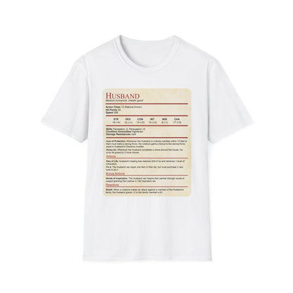 Printify T-Shirt White / S DnD Husband Stat Block T-Shirt