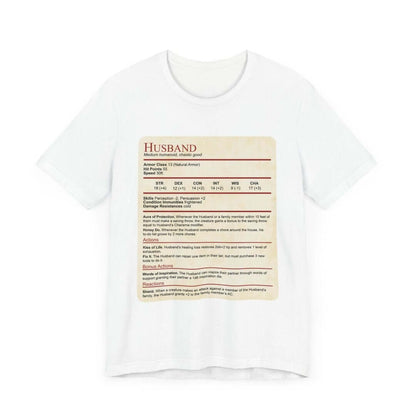 Printify T-Shirt White / S DnD Husband Stat Block T-Shirt