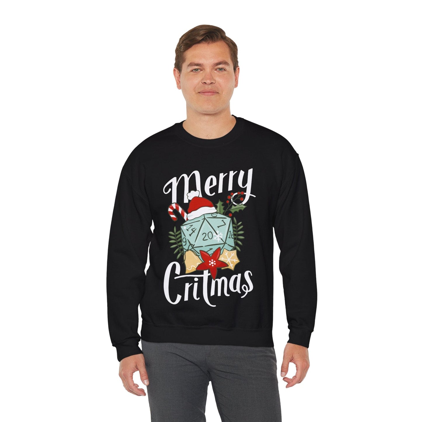 Printify Sweatshirt DnD Merry Critmas Sweatshirt