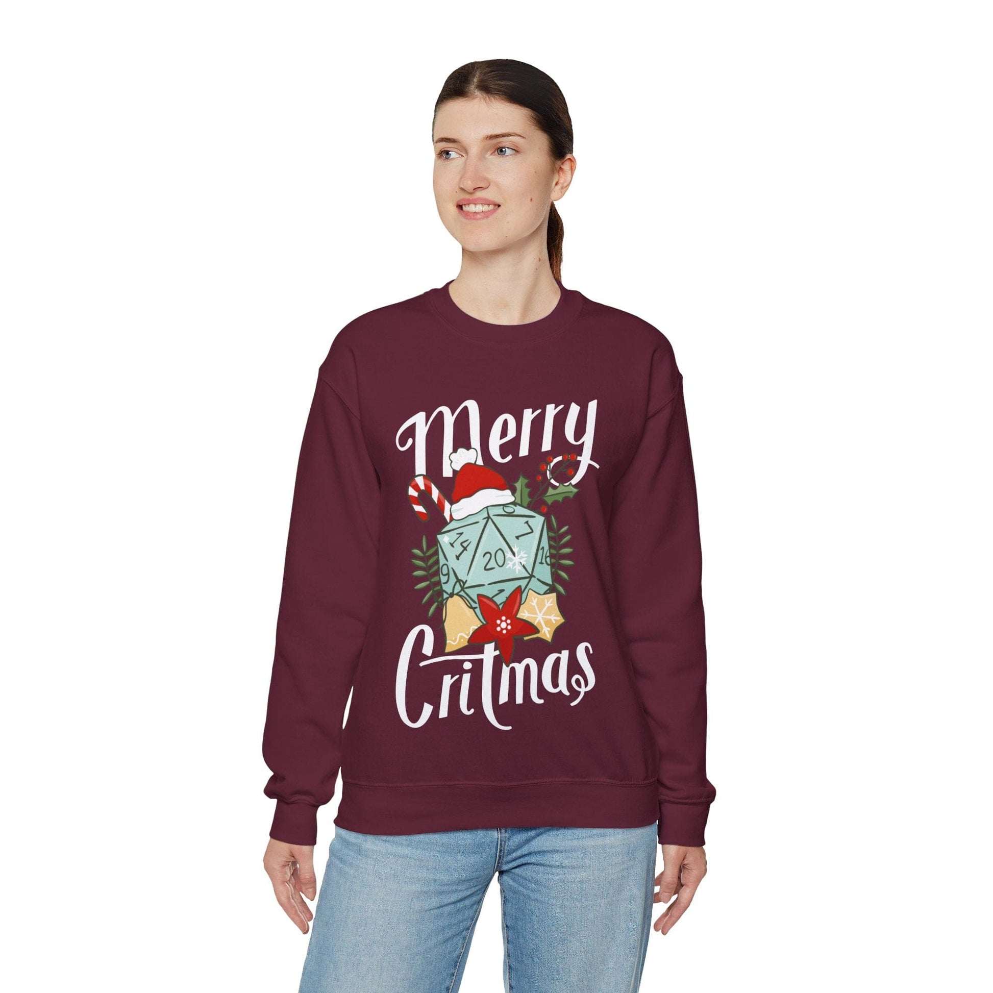 Printify Sweatshirt DnD Merry Critmas Sweatshirt