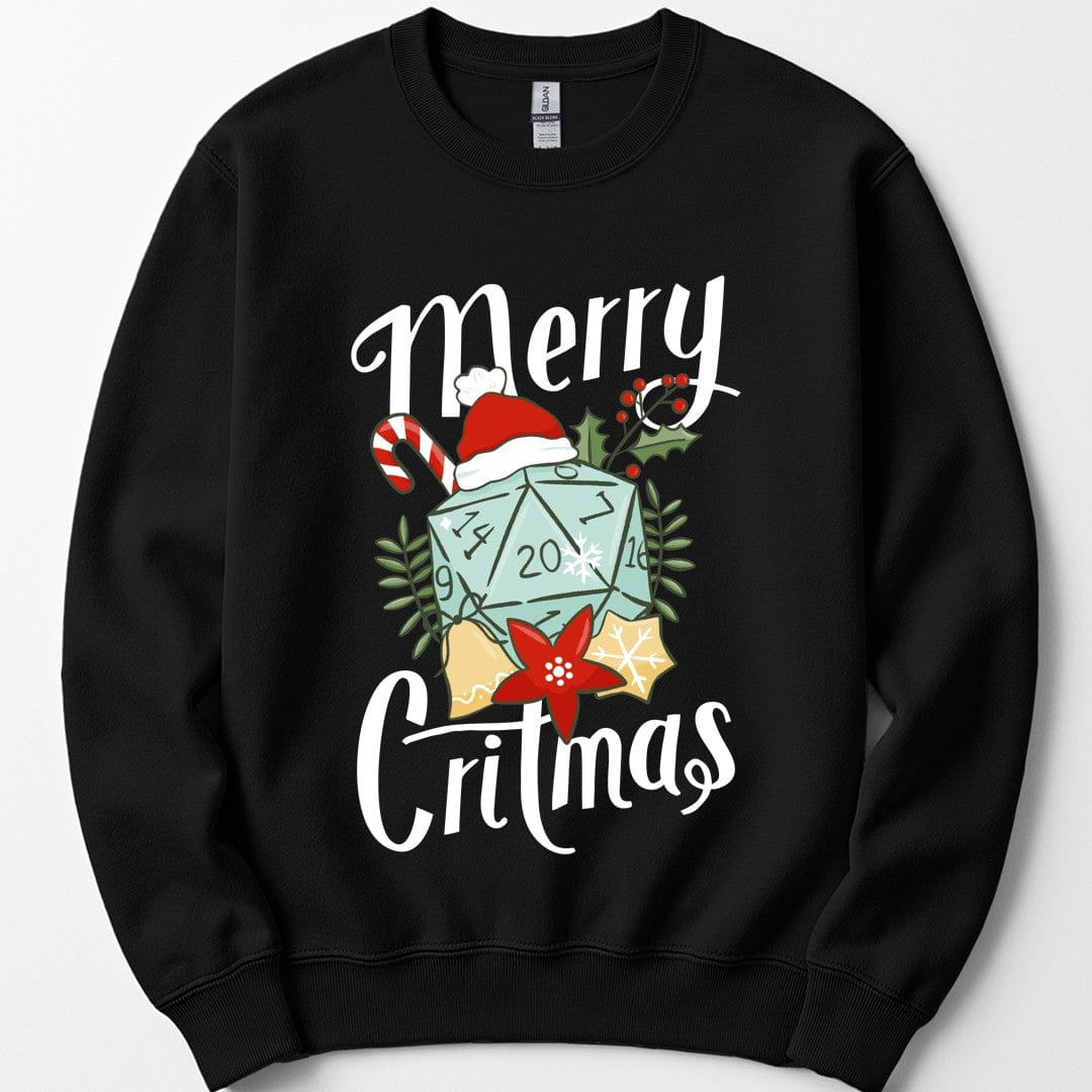 The black sweatshirt laid flat on white.