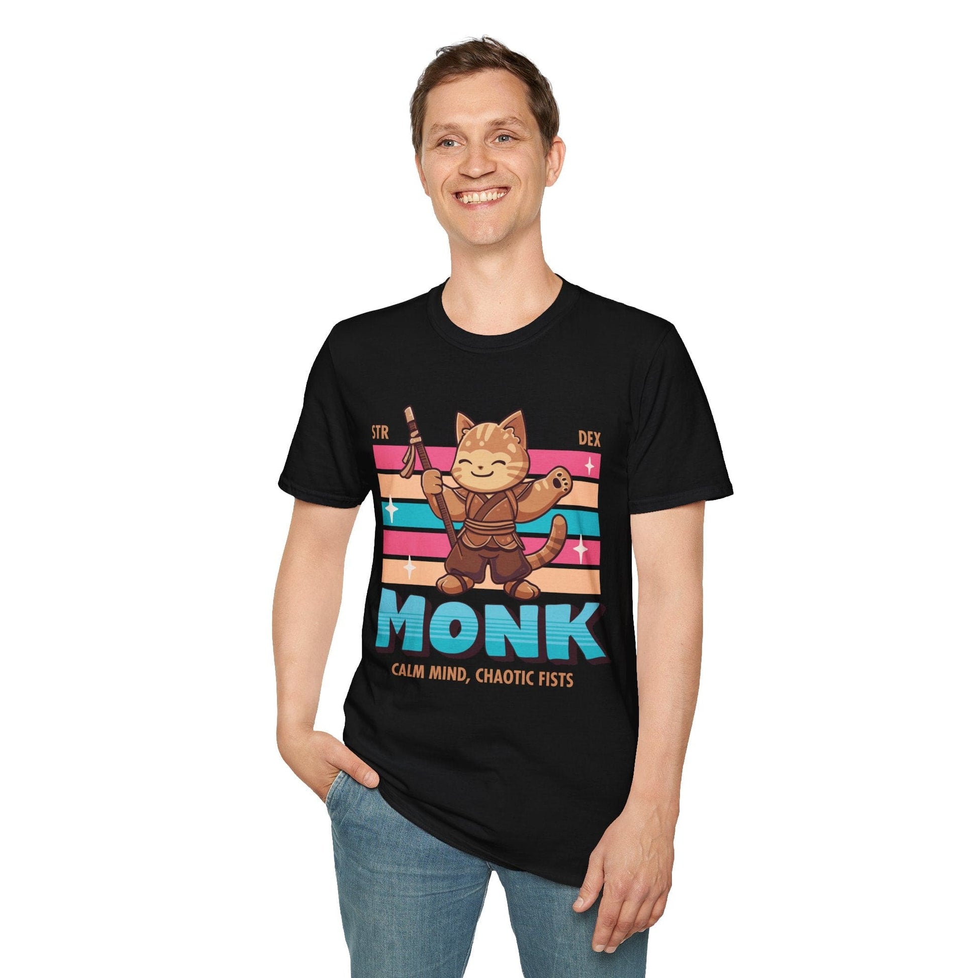 Printify T-Shirt DnD Monk Shirt - D&D Kawaii Class T-shirt