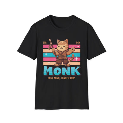 Printify T-Shirt Black / S DnD Monk Shirt - D&D Kawaii Class T-shirt