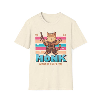 Printify T-Shirt Natural / S DnD Monk Shirt - D&D Kawaii Class T-shirt