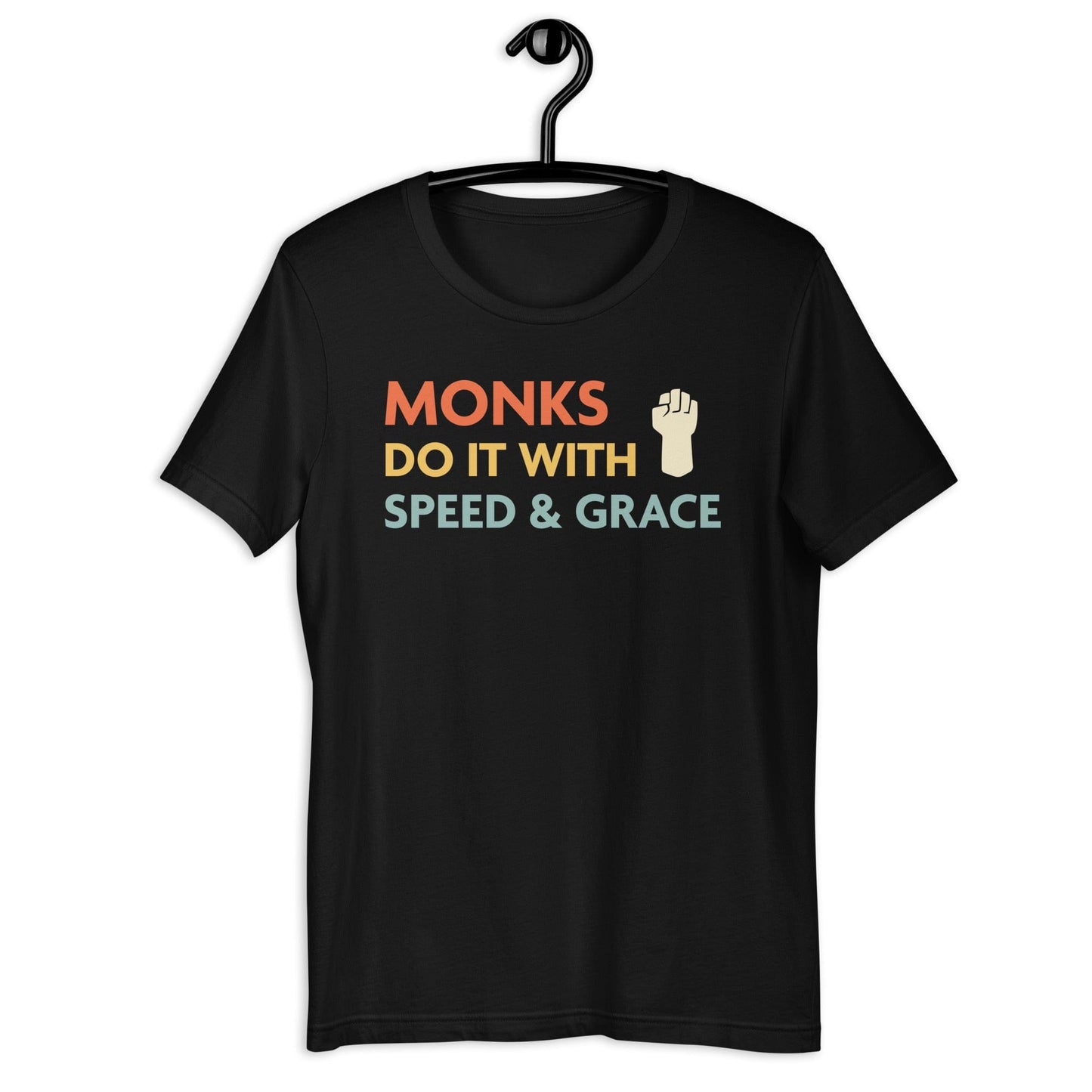 Printify T-Shirt Black / S DnD Monks Do It With Speed & Grace Shirt