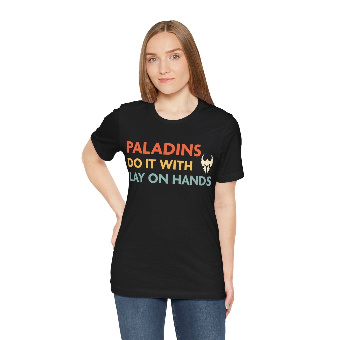 Printify T-Shirt DnD Paladins Do It With Lay On Hands Shirt