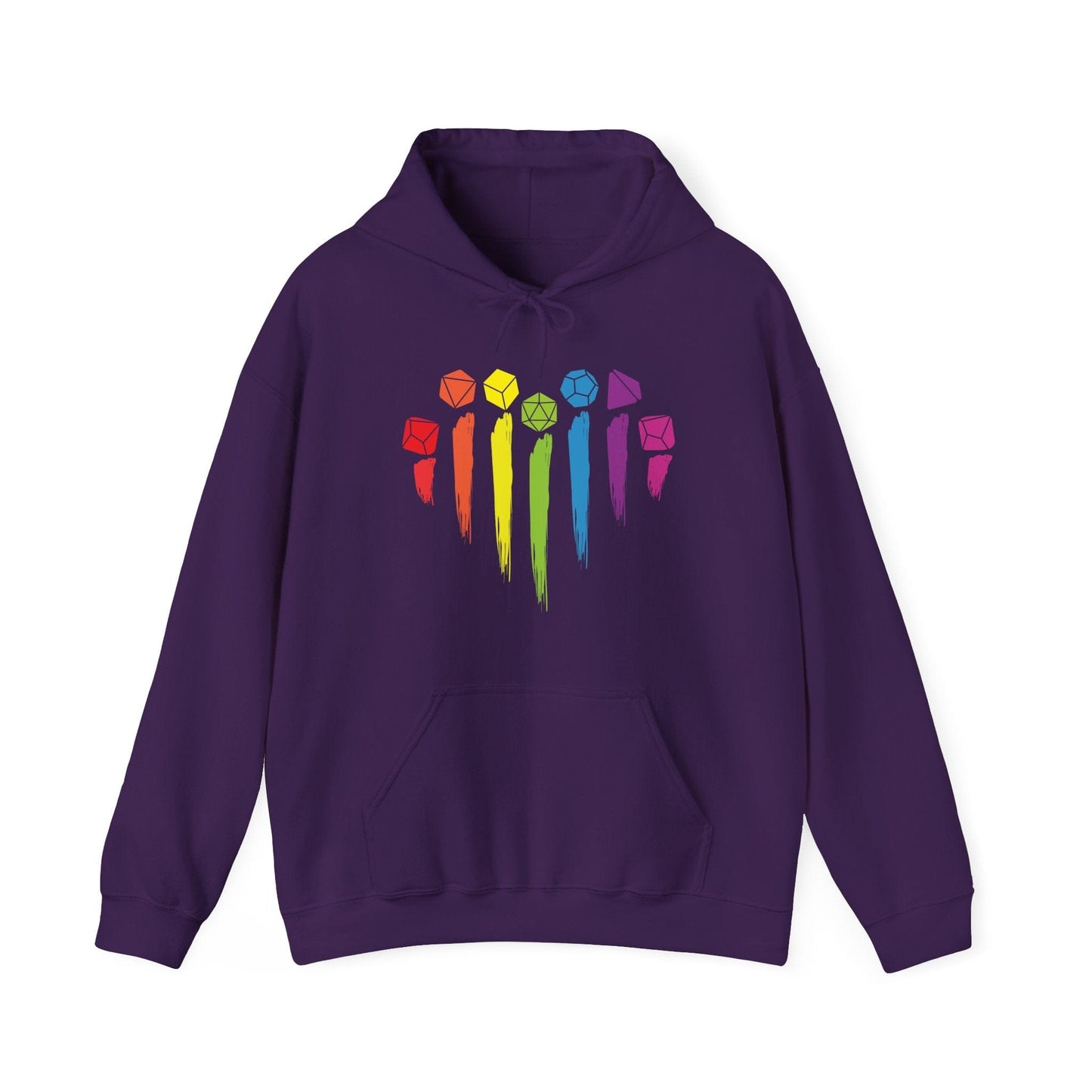 Printify Hoodie Purple / S DnD Pride Hoodie with Dice Rainbow