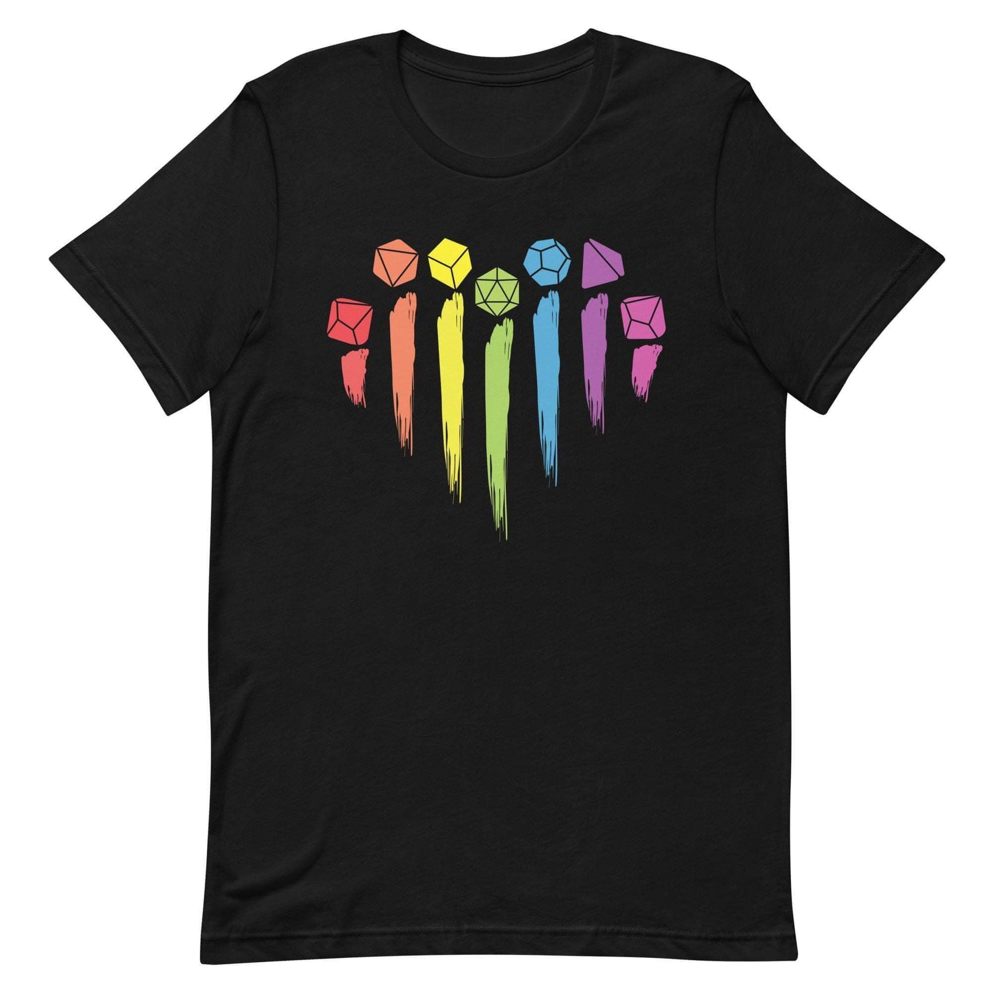 Printify T-Shirt DnD Pride Shirt with Dice Rainbow