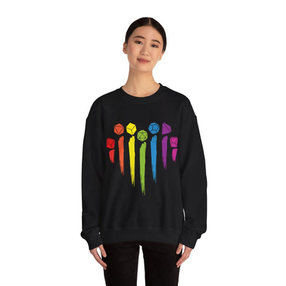 Printify Sweatshirt DnD Pride Sweashirt with Dice Rainbow
