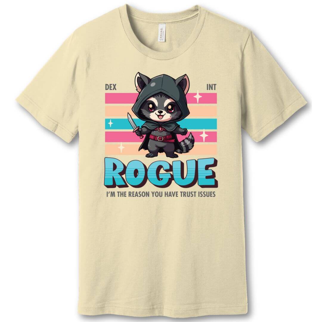 Printify T-Shirt Natural / S DnD Rogue Shirt - D&D Kawaii Class T-shirt