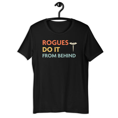 Printify T-Shirt Black / S DnD Rogues Do It From Behind Shirt