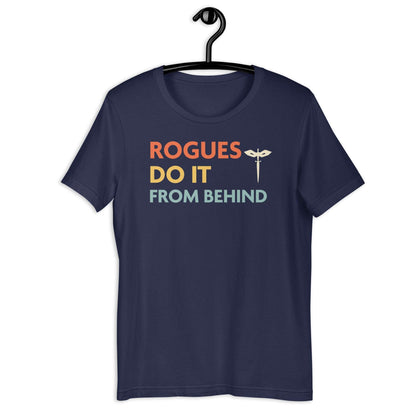 Printify T-Shirt Navy / S DnD Rogues Do It From Behind Shirt