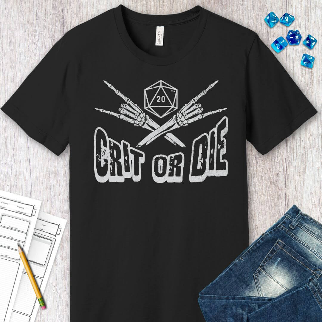 Printify T-Shirt DnD Shirt - Crit or Die