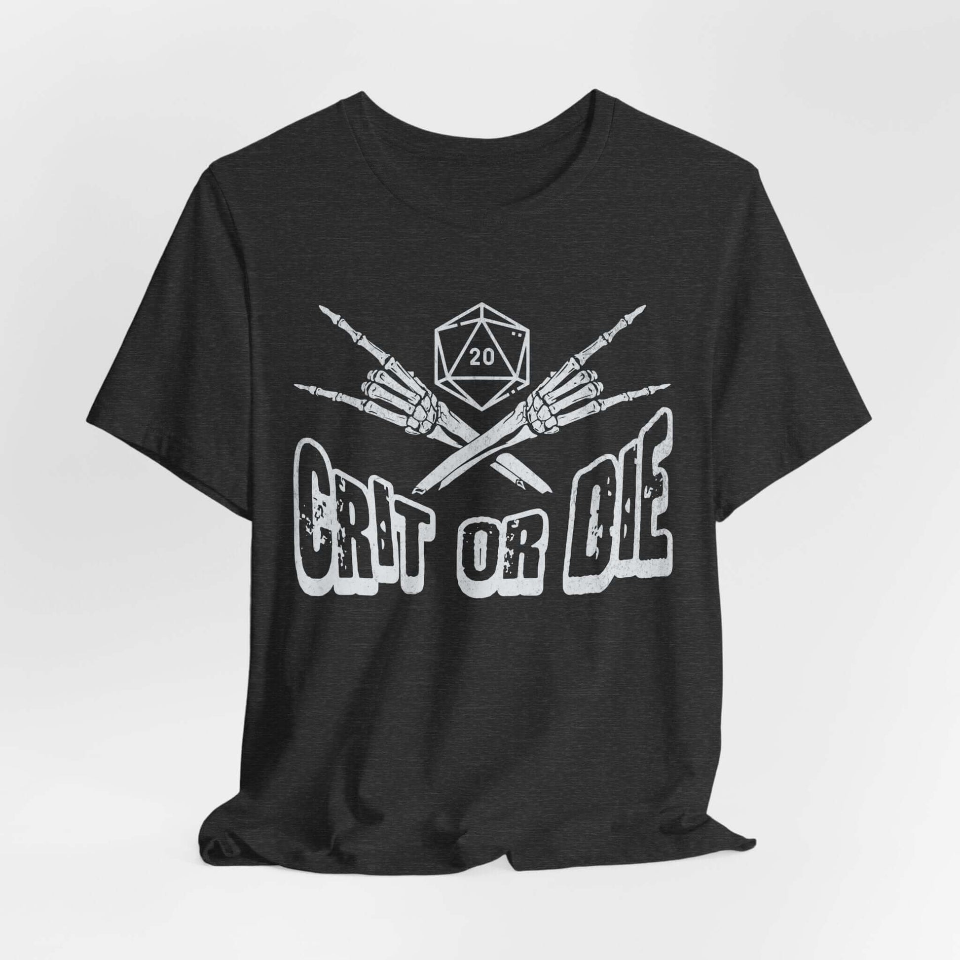 Printify T-Shirt Dark Heather / S DnD Shirt - Crit or Die