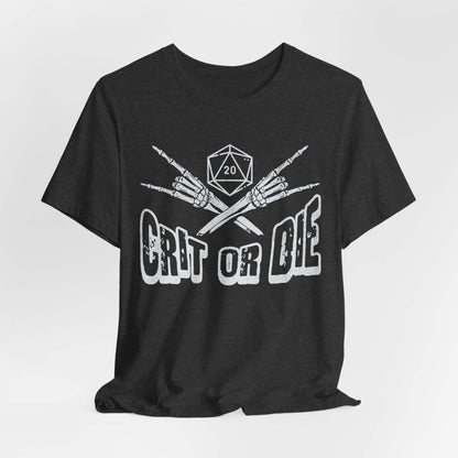 Printify T-Shirt Dark Heather / S DnD Shirt - Crit or Die