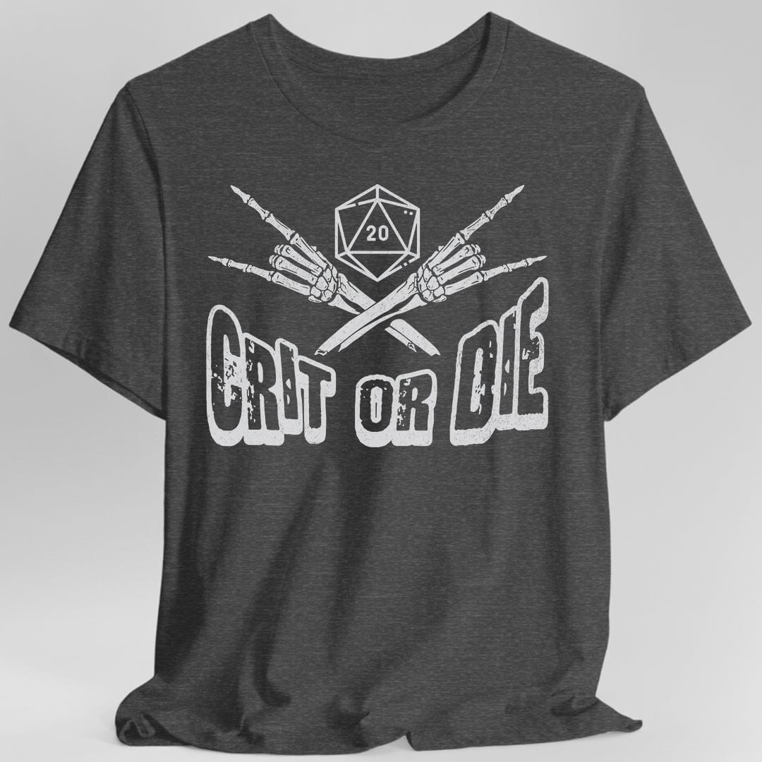 Printify T-Shirt Dark Heather / S DnD Shirt - Crit or Die