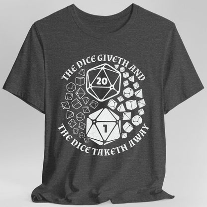 Printify T-Shirt Dark Heather / S DnD Shirt - Yin Yang Dice