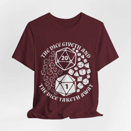 Printify T-Shirt Maroon / S DnD Shirt - Yin Yang Dice