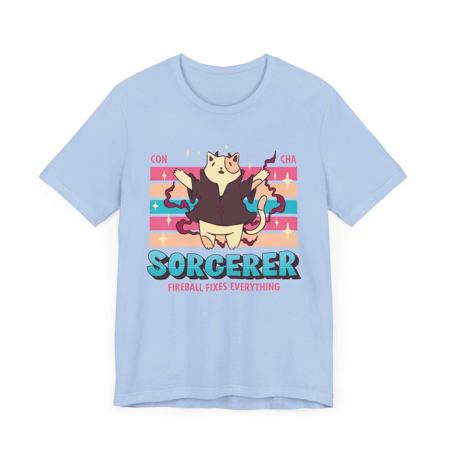 Printify T-Shirt Baby Blue / S DnD Sorcerer Shirt - D&D Kawaii Class T-shirt