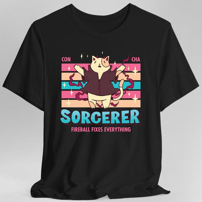 Printify T-Shirt Black / S DnD Sorcerer Shirt - D&D Kawaii Class T-shirt