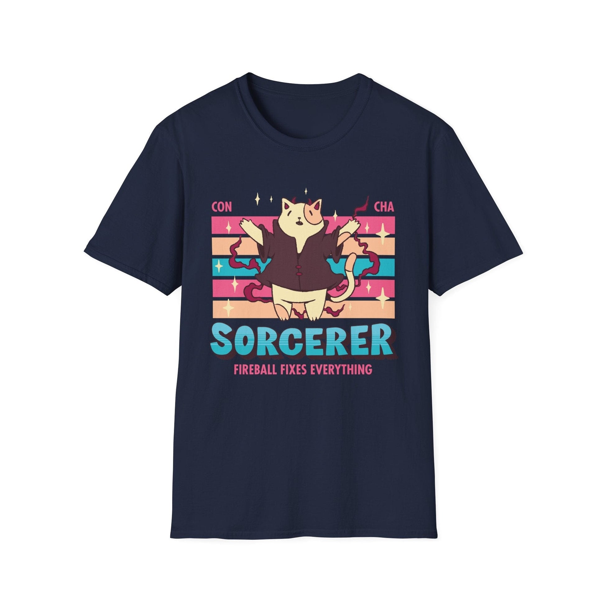 Printify T-Shirt Navy / S DnD Sorcerer Shirt - D&D Kawaii Class T-shirt