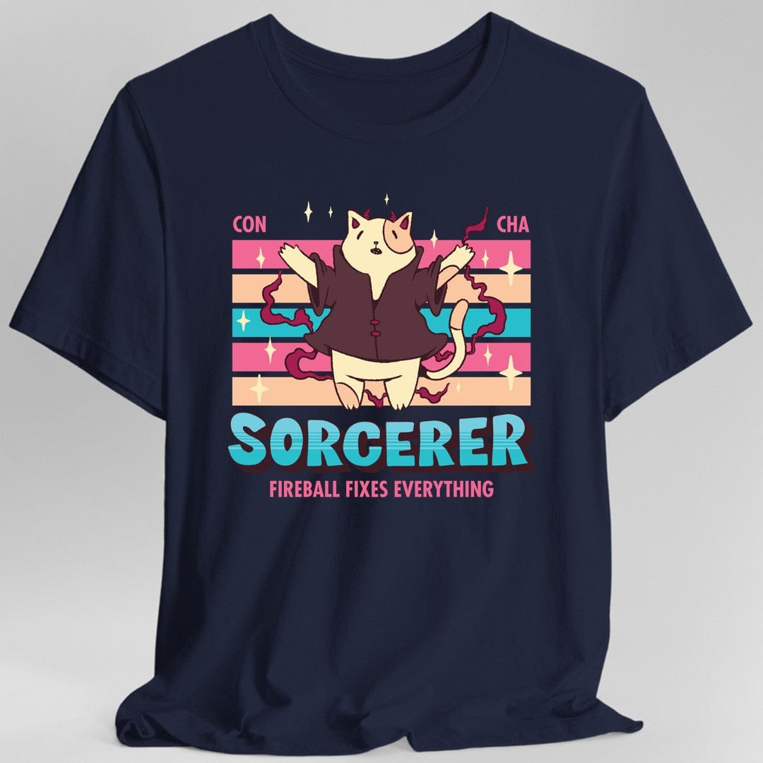 Printify T-Shirt Navy / S DnD Sorcerer Shirt - D&D Kawaii Class T-shirt