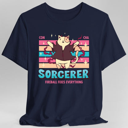 Printify T-Shirt Navy / S DnD Sorcerer Shirt - D&D Kawaii Class T-shirt