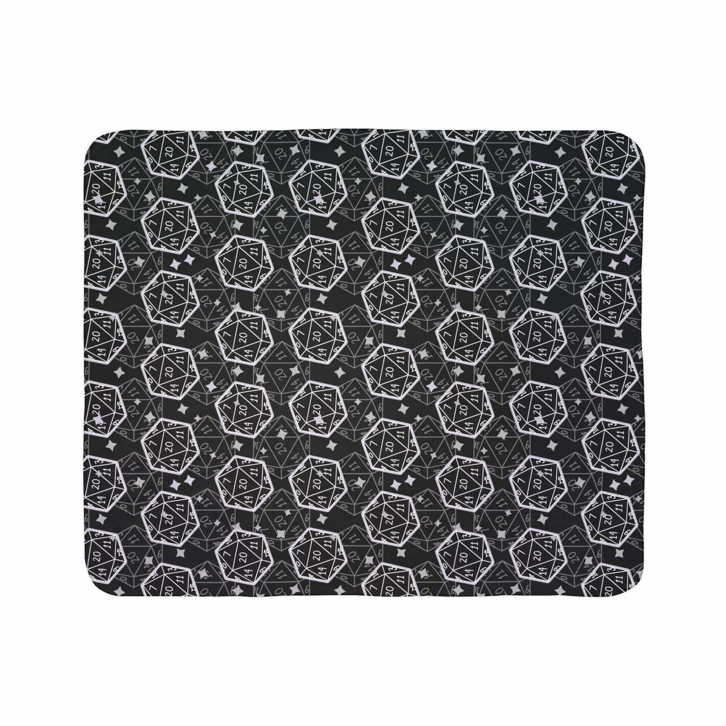 Printify Home Decor DND Throw Blanket with B&W Dice Pattern