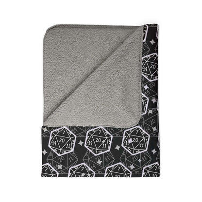 Printify Home Decor DND Throw Blanket with B&W Dice Pattern