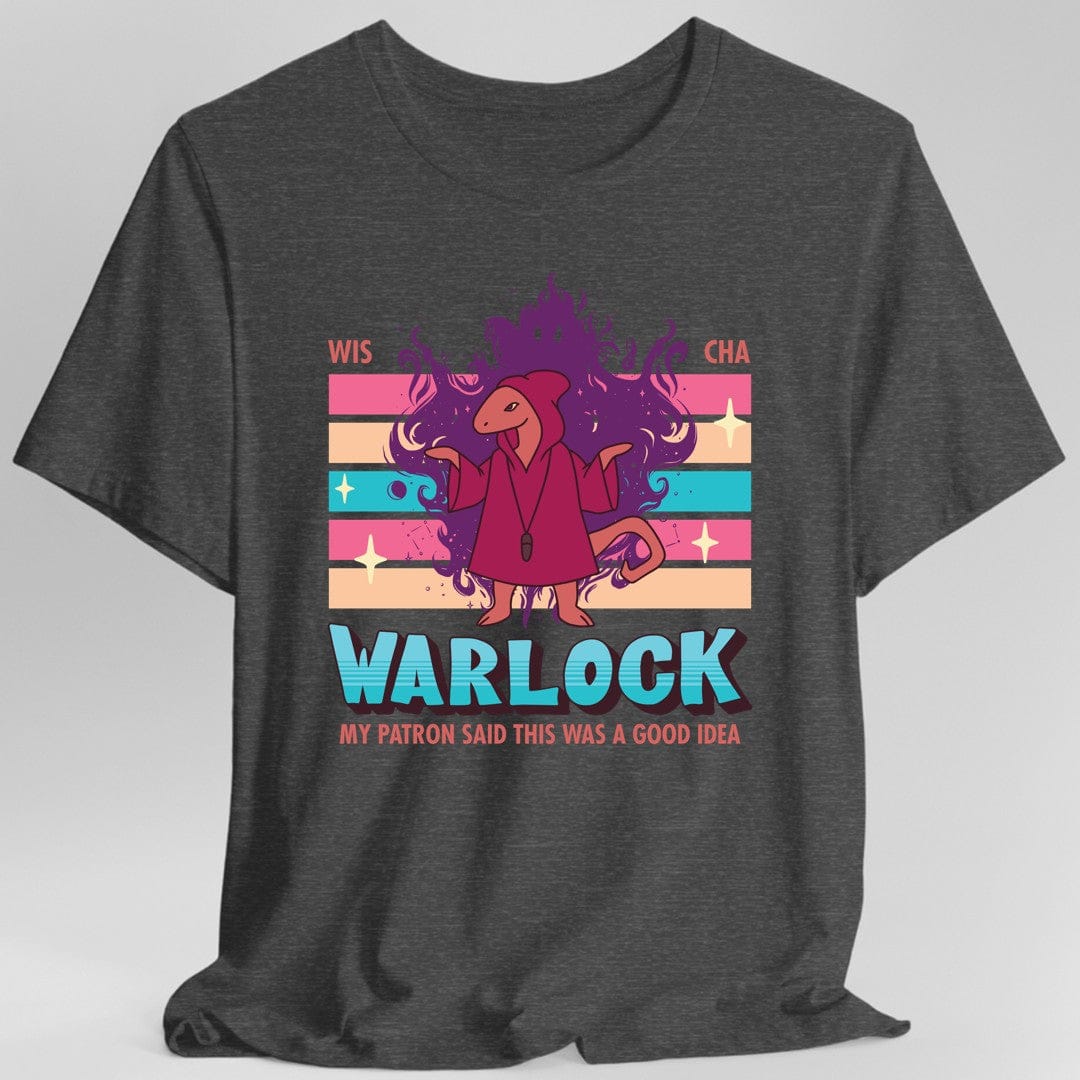 Printify T-Shirt Dark Heather / S DnD Warlock Shirt - D&D Kawaii Class T-shirt