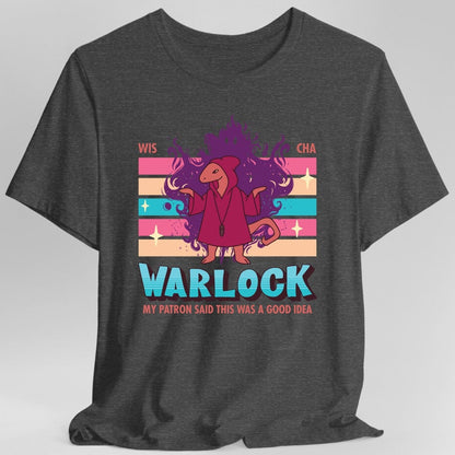 Printify T-Shirt Dark Heather / S DnD Warlock Shirt - D&D Kawaii Class T-shirt