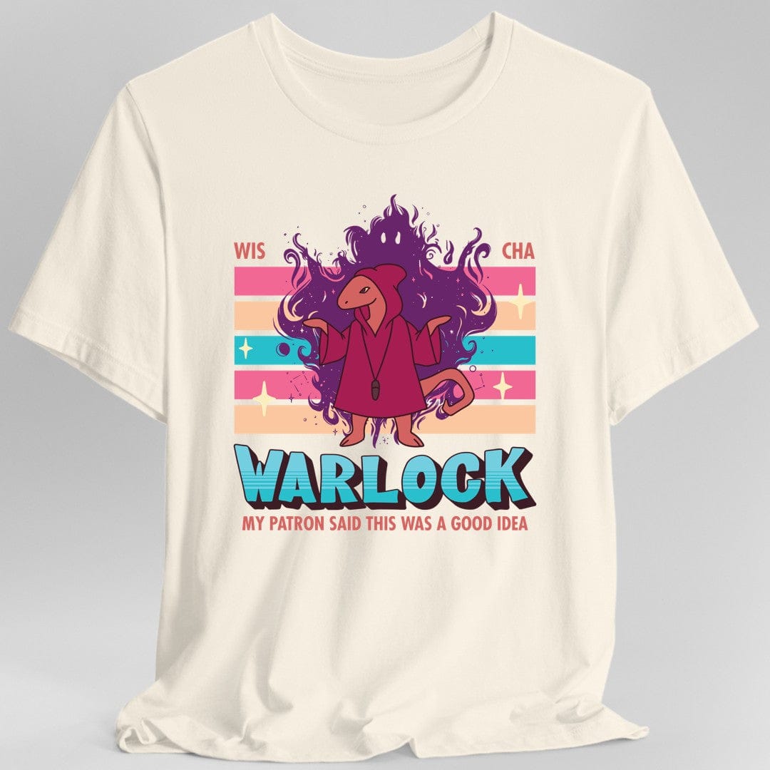 Printify T-Shirt Natural / S DnD Warlock Shirt - D&D Kawaii Class T-shirt
