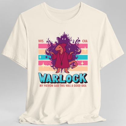 Printify T-Shirt Natural / S DnD Warlock Shirt - D&D Kawaii Class T-shirt