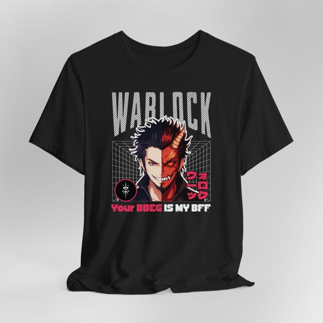 Printify T-Shirt Black / S DnD Warlock T-shirt - Your BBEG Is My BFF
