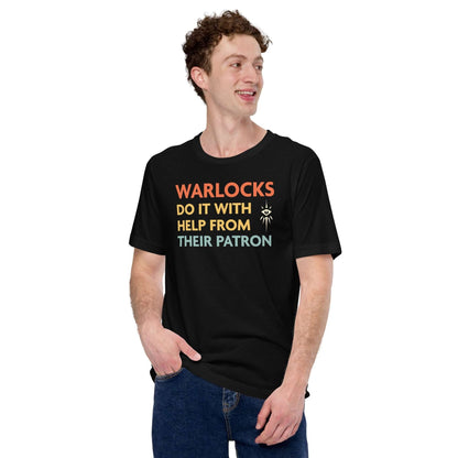 Printify T-Shirt DnD Warlocks Do It Help From Their Patron Shirt