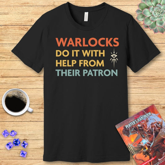 Printify T-Shirt DnD Warlocks Do It Help From Their Patron Shirt