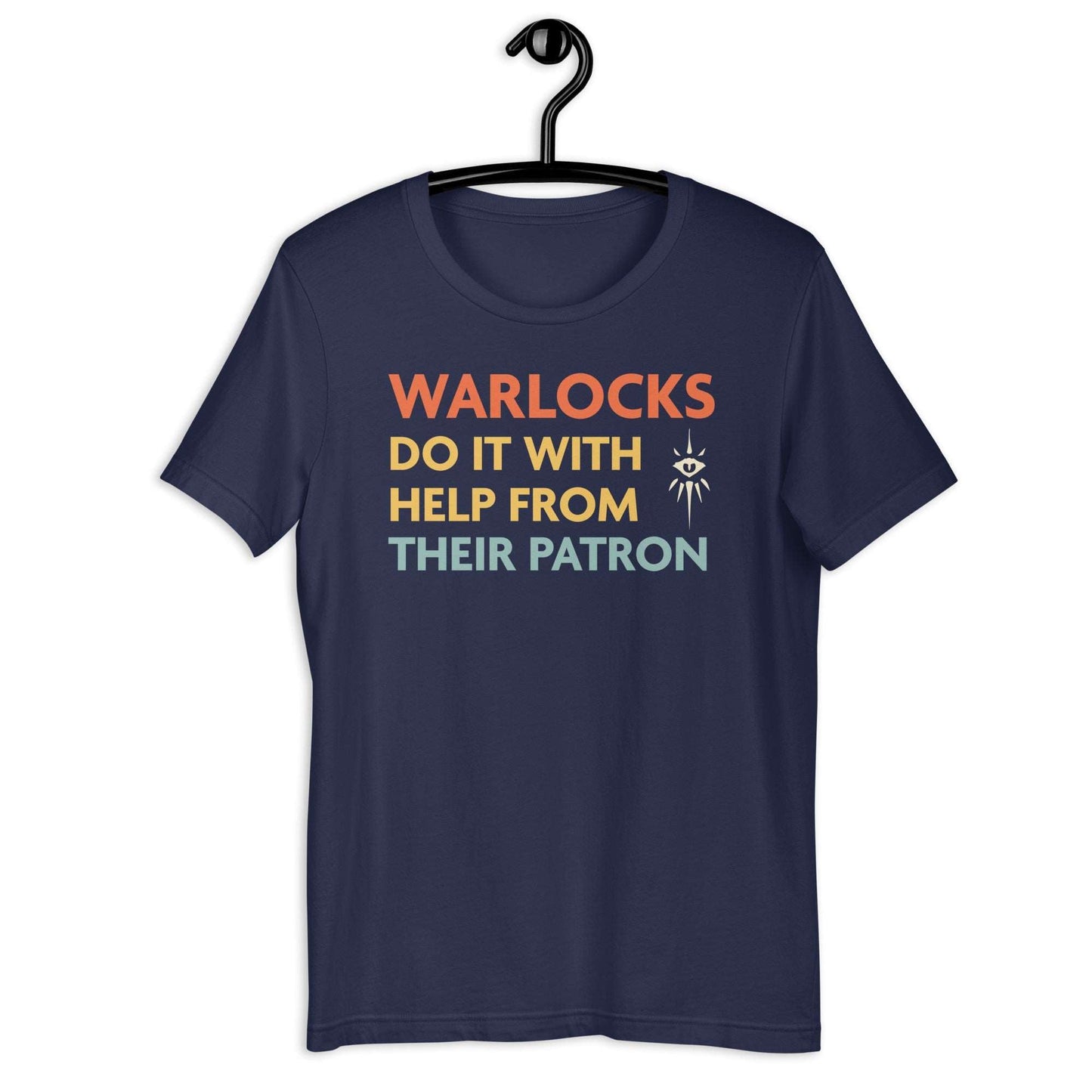 Printify T-Shirt Navy / S DnD Warlocks Do It Help From Their Patron Shirt