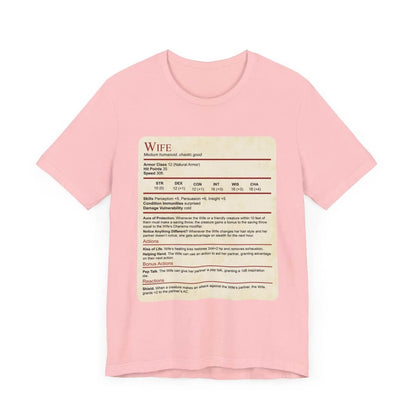 Printify T-Shirt Pink / S DnD Wife Stat Block T-Shirt