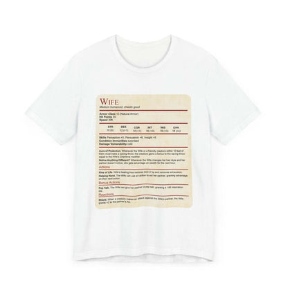 Printify T-Shirt White / S DnD Wife Stat Block T-Shirt