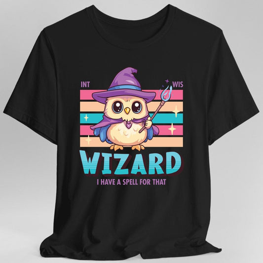 Printify T-Shirt Black / S DnD Wizard Shirt - D&D Kawaii Class T-shirt