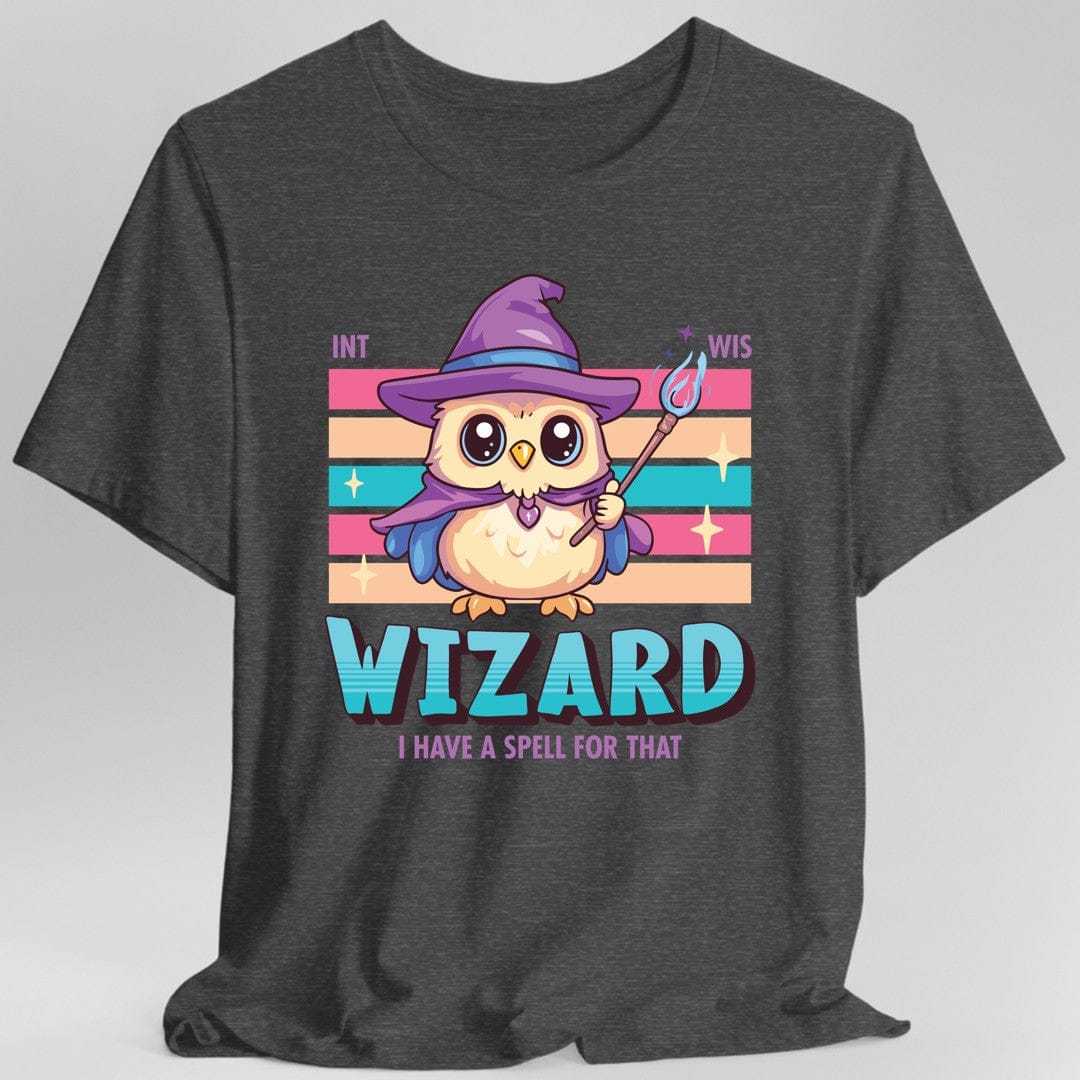 Printify T-Shirt Dark Heather / S DnD Wizard Shirt - D&D Kawaii Class T-shirt