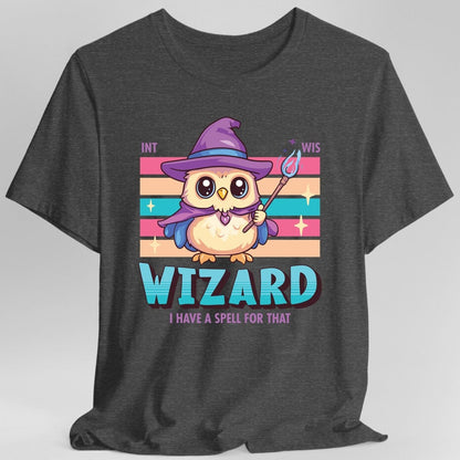 Printify T-Shirt Dark Heather / S DnD Wizard Shirt - D&D Kawaii Class T-shirt