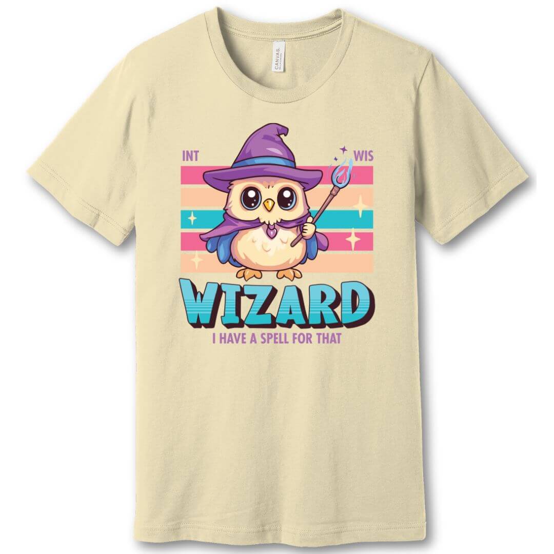 Printify T-Shirt Natural / S DnD Wizard Shirt - D&D Kawaii Class T-shirt